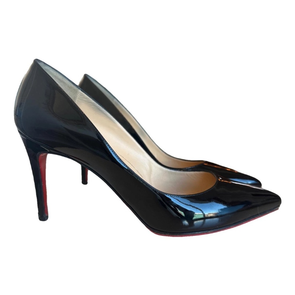 Christian Louboutin Pigalle 85 Black Patent Leather Heels